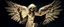 Placeholder: scary angel creature like in the bible holding up a bible