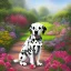 Placeholder: Hermoso perro Dalmata en el jardín arte caricatura