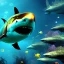 Placeholder: Megalodon underwater by van Gogh 8k