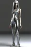 Placeholder: full body shot, beautiful woman, anorexic, silver bikini, photorealistic, hair to chin