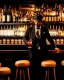 Placeholder: Portrait of a noir detective in a bar, 16k, ultra realistic, high resolution, highly detailed, beautiful, cinematic, bloom, intricate, attention to detail, hyperrealism, depth of field, volumetric lighting, high contrasts, shadows, colorful