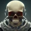 Placeholder:  octane render, 8k, high detail, droid, android skull, metallic, full figure, fit in board