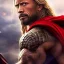 Placeholder: Fantasy, Dwayne Johnson as thor, heroic, award winning, insanely detailed, sunlit, realistic, fighting,acrylic paint, 8k resolution, hdr