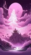 Placeholder: A pinkish light purple outer space with nebulous lightning designed in Javanese shadow puppets