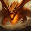 Placeholder: Dragões imenso gigante, como se estivesse em um quadro, cuspindo fogo, realista, marrons