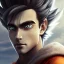 Placeholder: Son-goku close up, face, extreme details, glowing hair, realistic, unreal engine, 4k