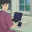 Placeholder: Detailed photo of a office girl with a laptop