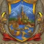 Placeholder: coat of arms of a city in the moutains, very detailed