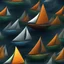 Placeholder: an abstract Sailboats with yellow, blue, and green water, in the style of dark sky-blue and dark bronze, hyperspace noir, tomasz alen kopera, unreal engine 5, dark orange and silver, water drops, spiral group