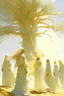 Placeholder: Elysium plain full of tree and wise men and women's in white dress sun shines in blonde hairs a gentle wind comes and