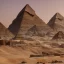 Placeholder: great pyramids in ruin, anubis horus isis