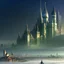 Placeholder: surreal cityscape with buildings and mist Create a magical garden with enchanted glicine, edera, muschio, creatures,fantasy, India, Scozia, Fate, draghi, castle,moss, perle,Venezia, stelle, scintille,pioppini, scoiattoli, lucciole,funghi, 3D, raggi divini,nitidezza, ultra qualiltà, perfezione. foresta