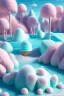 Placeholder: detailed peaceful landscape made of cake frosting, cotton candy, ice cream, strong texture, extreme detail, octane render