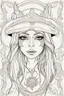 Placeholder: creepy witch, coloring pages, sharp outlines, white background, no shadows, clean line art, mandala style