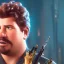 Placeholder: portrait of danny mcbride playing saxophone, blade runner, low key lighting, volumetric light, digital art, highly detailed, fine detail, intricate, complex, octane render, unreal engine, photorealistic