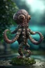 Placeholder: portrait of hairy octopus with human head dancing round a stone pole, in the style of fantasy movies, photo-realistic, shot on Hasselblad h6d-400c, zeiss prime lens, bokeh like f/0.8, tilt-shift lens 8k, high detail, smooth render, down-light, unreal engine 5, cinema 4d, HDR, dust effect, vivid colors, smoke, dust, fireflies