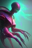 Placeholder: Card alien, mystical colors, rim light, beautiful lighting, 8k, stunning scene, raytracing, octane, under water visual distortion, dark tones colors, holographic feeling, trending on artstation