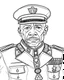 Placeholder: Benjamin O Davis Sr. African american army general, line art style fashion, simple line art, one line, line art, white background, cartoon style, coloring book style on white background, well composed, clean coloring book page, No dither, no gradient, strong outline, No fill, No solids, hand drawn