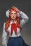 Placeholder: пионерка с красивыми рыжими волосами