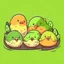 Placeholder: little birds sleeping cartoon