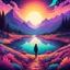 Placeholder: [psychedelic pixel illustration by Jannell Jaquays with Soul-Crushing colour palette] realistic photo 8k of the one, in the middle of nowhere