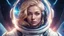 Placeholder: a woman in a space suit with a helmet on, portrait armored astronaut girl, portrait anime space cadet girl, beautiful woman in spacesuit, girl in space, blonde girl in a cosmic dress, in spacesuit, futuristic astronaut, portrait beautiful sci - fi girl, glowwave girl portrait, scifi woman, wearing futuristic space gear, jen bartel, glowing spacesuit