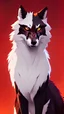 Placeholder: feral, White fur, Werewolf, Red eyes, character, full body portrait, expert, insanely detailed, 4k resolution, cinematic smooth, intricate detail, fluffy, award wining portrait, fox, anthropomorphic fox, werefox, male