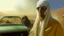 Placeholder: takistan life, scene oil painting. dr arab cover 1970, closeup dnd style. sunglasses. desert mist. smoking weed, a lot of smoke. lawrence of arabia. car race.