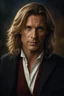 Placeholder: Portrait of a 40 year old handsome male norwegian doctor with shoulder length hair, photorealistic, fantasy