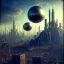 Placeholder: A wasteland, sci-fi city, clouds, polaroid, noon light, Max Ernst, Yves Tanguy, Audubon, 8k, 3d, 33mm photography, bright colours, sharp focus, odd spindle-shaped objects