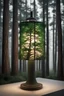 Placeholder: Uma lâmpada e dentro dessa lâmpada, há árvores pinus, cada uma representada de forma detalhada, com tons verdes profundos e texturas naturais. A luz da lâmpada ilumina as árvores pinus, destacando suas folhas e troncos em contraste. A cena transmite a ideia de que a criatividade é uma fonte natural e renovável de inspiração.