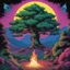 Placeholder: [glitched acid trip by Carlos Ezquerra album cover] AD&D Burning Bush on the holly hill, speaking with all its teeth