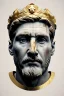 Placeholder: Ultra Realistic image, Roman sculpture, white marble material, Lionel Messi, gold Laurel leaves wreath, renaissance ornaments, radial gold lines, one gold star in heart, radial wave lines ornament, blue marble background, chisel style, waist up portrait, emperor style, epic, celestial, cinematic lighting, God light, god rays, 4k resolution, smooth details, ornate details, soft lighting, unreal engine 5, art station, substance 3d.