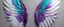 Placeholder: a pair of multi-color angels wings, gently unfurled. the iridescent plum shades of the wings contrast with the clean, white canvas of the dackdrop, creating a sense of otherworldly calm, soft, diffused lighting adds a touch of magic, illuminating the delicate details of each feather