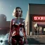 Placeholder: Ultra Realistic retro sci-fi movie Supermarket parking people scene, 1960 year, waist up view portrait, 1 blonde women and 1 octopus alien, sweet scarlet Johansson face, perfect iris, glow eyes, face makeup, tight latex coat. many people looking, Retro sci-fi style, soft color, highly detailed, unreal engine 5, ray tracing, RTX, lumen lighting, ultra detail, volumetric lighting, 3d, finely drawn, high definition, high resolution.