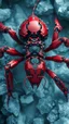 Placeholder: A dynamic aerial view showcasing the fusion of organic and Neumorphism elements, depicting a fully red mecha-ant. Its intricate mechanisms are driven by interlocking gears and complex mechanical teeth embedded throughout its massive frame. The larva's mane is ingeniously replaced with a rotating gear system, amplifying its cybernetic presence. With hyper-techno aesthetics, it prowls silently through the dense, mist-laden snow ice rock
