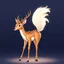 Placeholder: full body of adult white tail deer, proud, heroic, chest out, tail upward, on flat background, In the style of 'My Little Pony' and 'Bambi', fantastic lighting