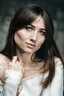 Placeholder: woman with the face from the uploaded photo wearing a noble medieval dress and ornaments and jewelry sitting on a wooden throne lined with furs and lit by candles