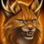 Placeholder: golden lynx with an evil grin