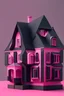 Placeholder: Maison noir et rose en 3 d