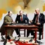 Placeholder: Putin, President Xi Of China And Joe Biden Play Chess With A Pigeon,Ufo And Atomic Bomb Mushroom Cloud,Complex Surgical Instruments Intermixed With A Newborn Boy,Minimalism,Painting By Adrian Ghenie,Rene Magritte,Pablo Picasso,Michelangelo,Salvador Dali,Lucian Freud