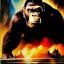 Placeholder: portrait oil on canvas, King Kong ,comic book cover, mystical colors,insanely detailed,realistic,intrincate detail, 16k resolution, masterpiece,Frank Frazetta,Alex Horley, Simon Bisley,Oscar chichoni