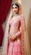 Placeholder: indian beautiful, tall, slim and atheletic bride, extremly long hair, bridal makeup, in designer bridal lehanga