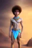 Placeholder: beautiful 12 year old arabic boy with curly hair and light blue eyes dressed in short loincloth