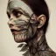 Placeholder: "full face tattoo of leaves and gnarled branches extending past face and morphing into reality, 8k resolution, high-quality, fine-detail, muted colors,intricate, digital art, detailed matte, volumetric lighting, illustration, octane render