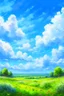 Placeholder: impressionism nature peace communication compassion tranquility blue sky meadow fluffy clouds