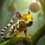 Placeholder: Marsupilami comic figure , photorealistic picture, unreal engine 5, lifelike, high detail intricate, jungle background, realistic proportions