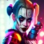 Placeholder: Harley Quinn, violent, high delicate defined details, beautiful, atmospheric, rain, matte, 3 d 8 k octane rendered, sharp focus, illustration, high detail, ultra realistic, highly saturated colors