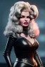 Placeholder: portrait of jayne mansfield as evil queen in black leather, angry, stern look, volumetric lighting, particales,highly detailed,cinematic, deep colours,8