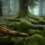 Placeholder: Wooded landscape, fallen log, plentiful mushrooms,moss covered,fantasy, unreal engine,8k, detailed